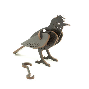 3D Wooden Kit Set: ʻĀkohekohe, Crested Honeycreeper