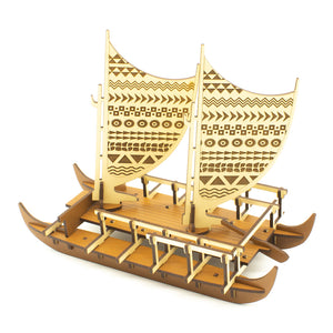 3D Wooden Kit Set: Waʻa, Voyaging Canoe Large
