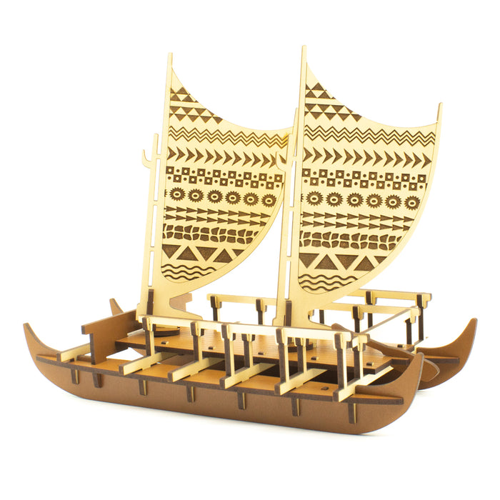 3D Wooden Kit Set: Waʻa, Voyaging Canoe Large