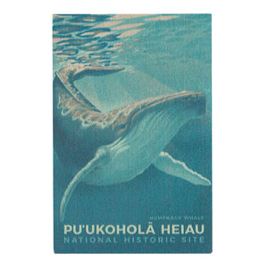Wood Magnet: Puʻukoholā Heiau National Historic Site Humpback Whale