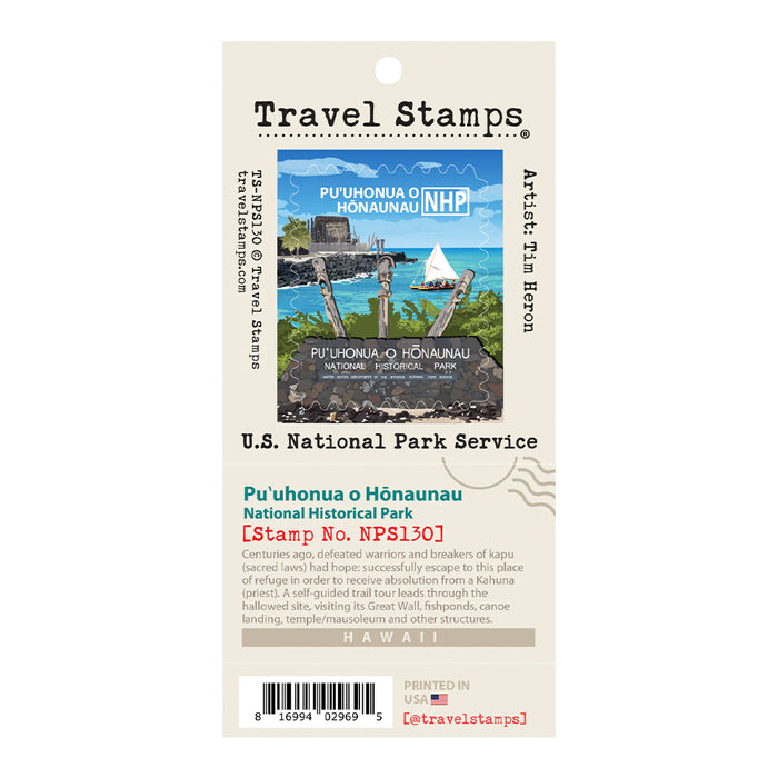 Sticker Travel Stamp: Puʻuhonua o Hōnaunau National Historical Park
