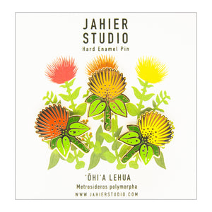 Lapel Pin:  ʻŌhiʻa Lehua Set