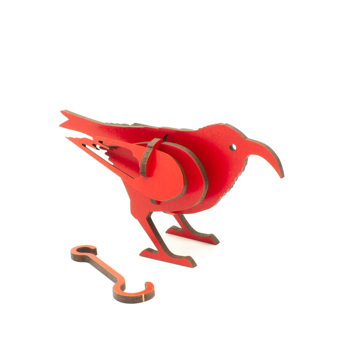 3D Wooden Kit Set: ʻIʻiwi, Hawaiian Honeycreeper