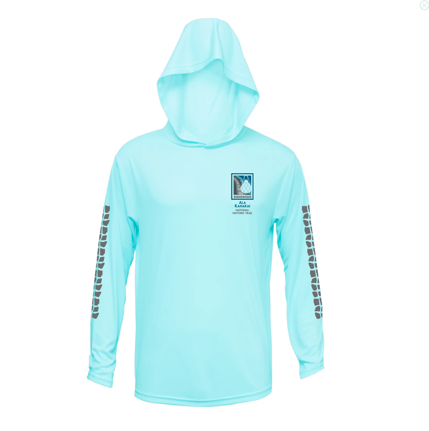GLUDEAR Men's Polynesian Tribal Print Zip Hoodie - Sky Blue Long Sleeve Sweatshirt