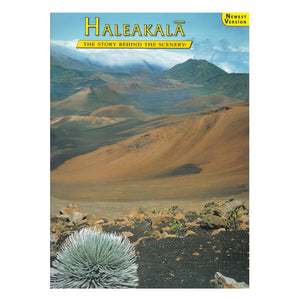 Book covers shows silversword plant in foreground, Haleakalā crater summit wilderness in background, title in yellow.