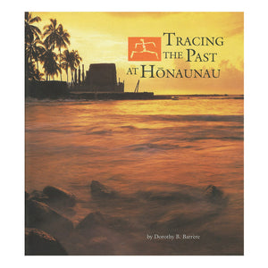 Paperback book shows a temple on a point of land with coconut trees across a bay, and the book about Puʻuhonua o Hōnaunau National Historical Park tells the story of  a centuries-old stone wall marks an ancient place of refuge, or puʻuhonua, that once offered sanctuary to any fugitive, innocent or guilty, who could reach it. Hawaiʻi.