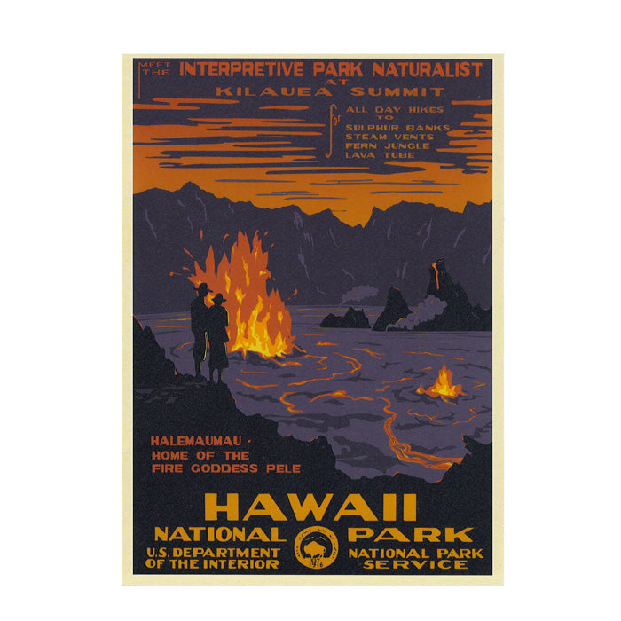 Postcard: WPA Style Hawaiʻi Volcanoes National Park