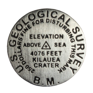 Lapel Pin: Kīlauea Crater Bench Mark Medallion