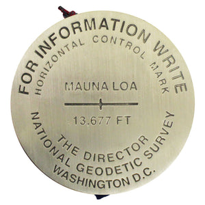 Benchmark Replica Medallion - Mauna Loa Volcano